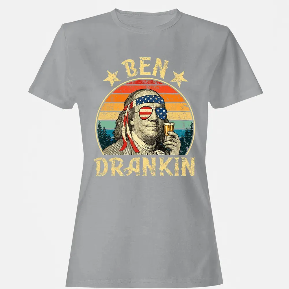 Ben Drankin Funny 4th of July Vintage Retro Women's T-shirt - 15