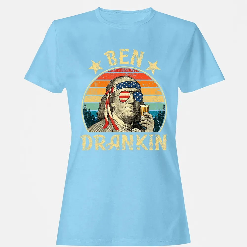 Ben Drankin Funny 4th of July Vintage Retro Women's T-shirt - 8