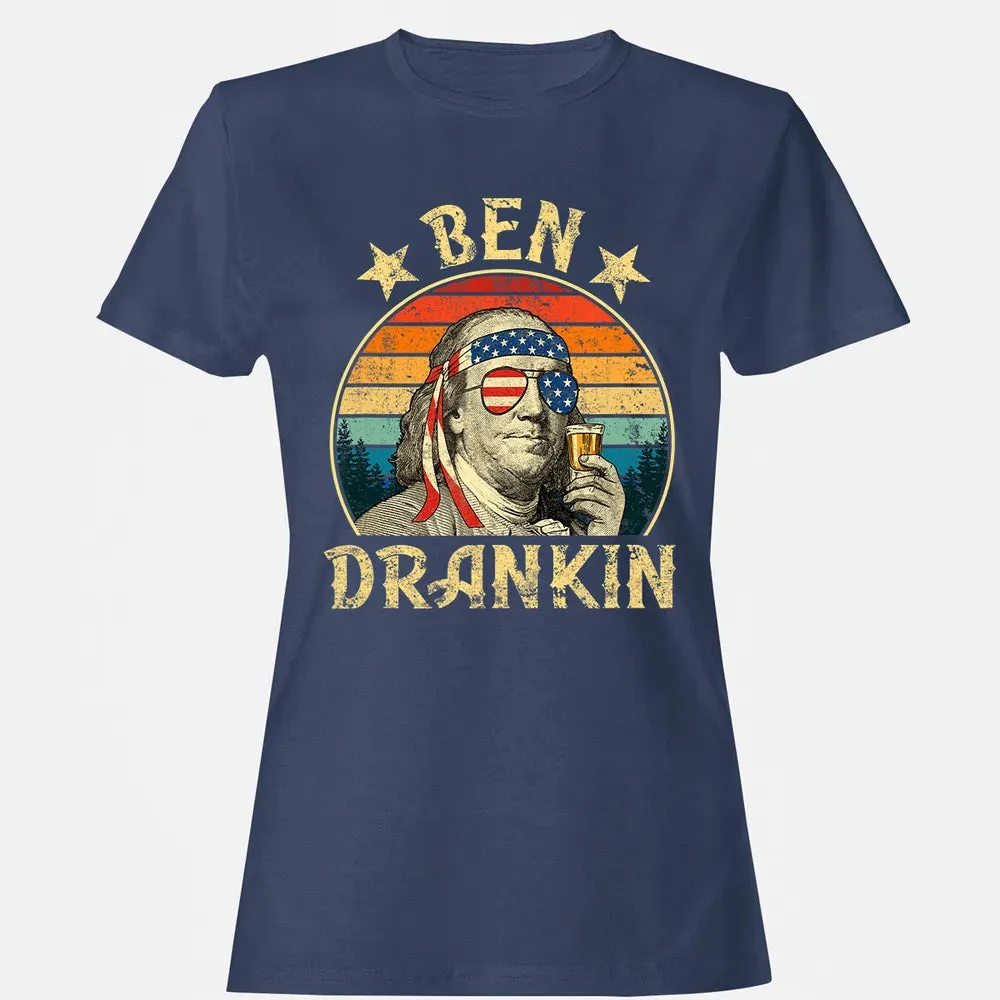 Ben Drankin Funny 4th of July Vintage Retro Women's T-shirt - 10