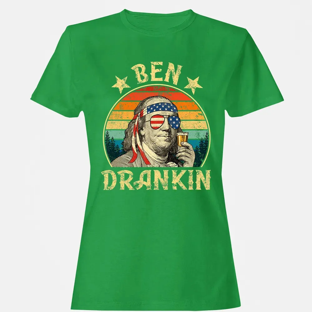 Ben Drankin Funny 4th of July Vintage Retro Women's T-shirt - 7
