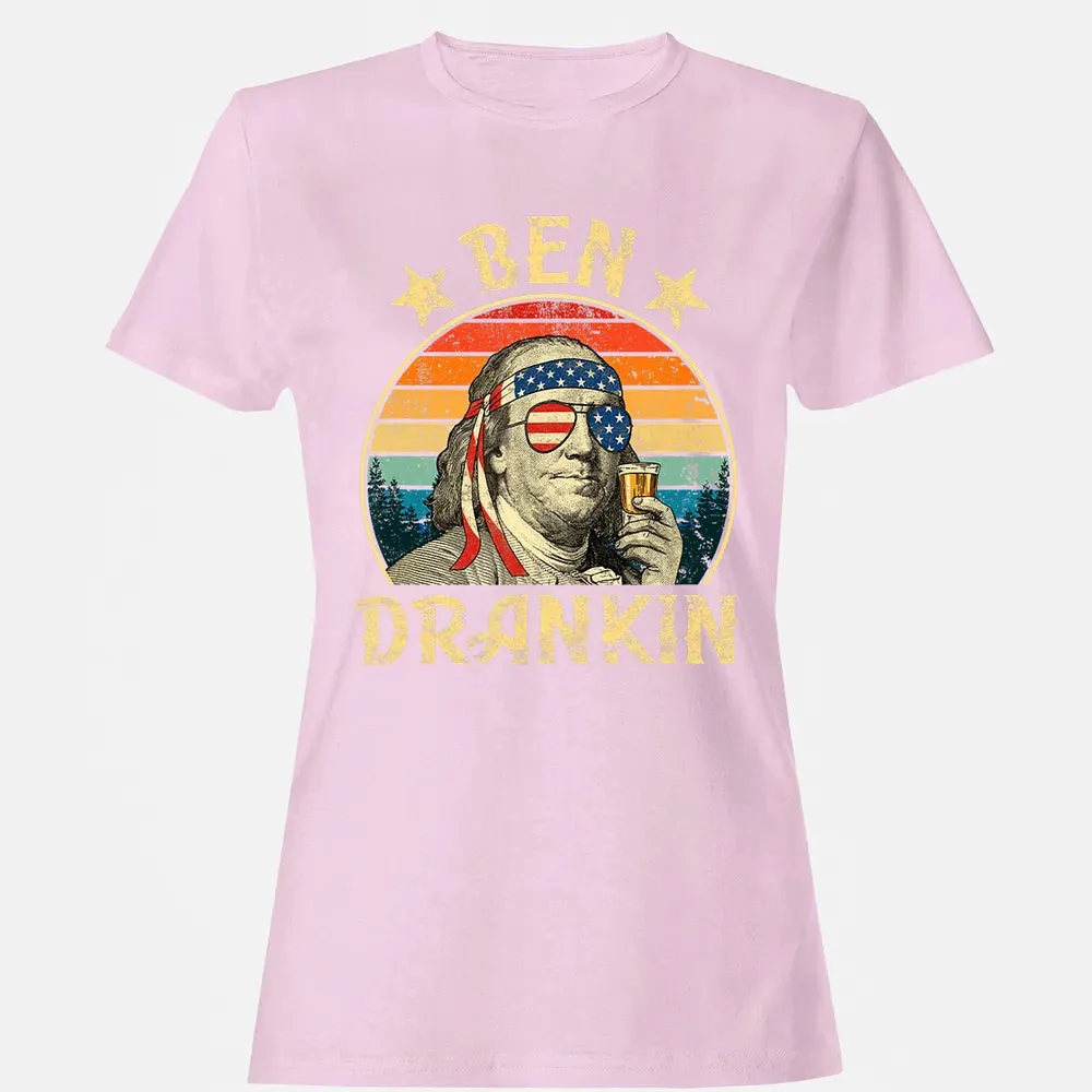 Ben Drankin Funny 4th of July Vintage Retro Women's T-shirt - 9