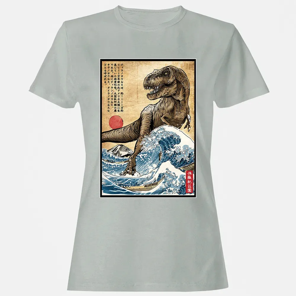 T Rex in Japan woodblock Women's T-shirt - 2