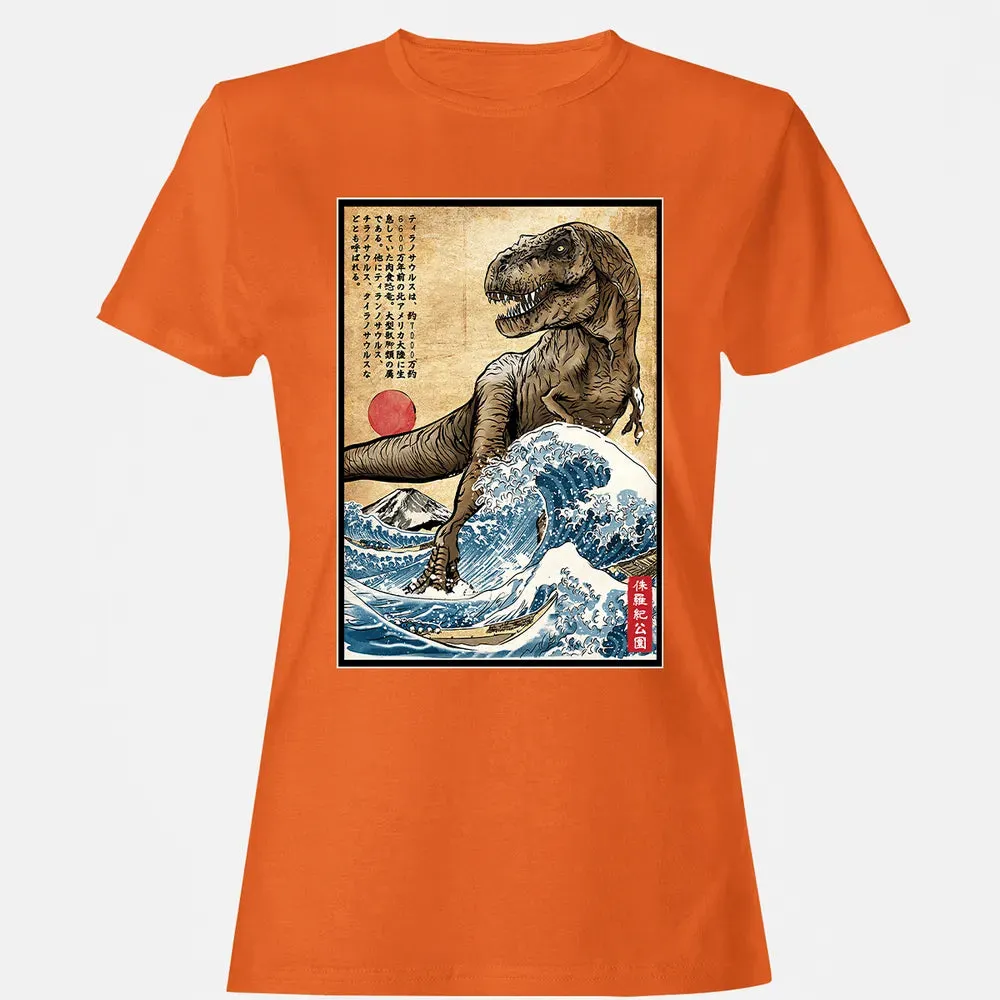 T Rex in Japan woodblock Women's T-shirt - 11