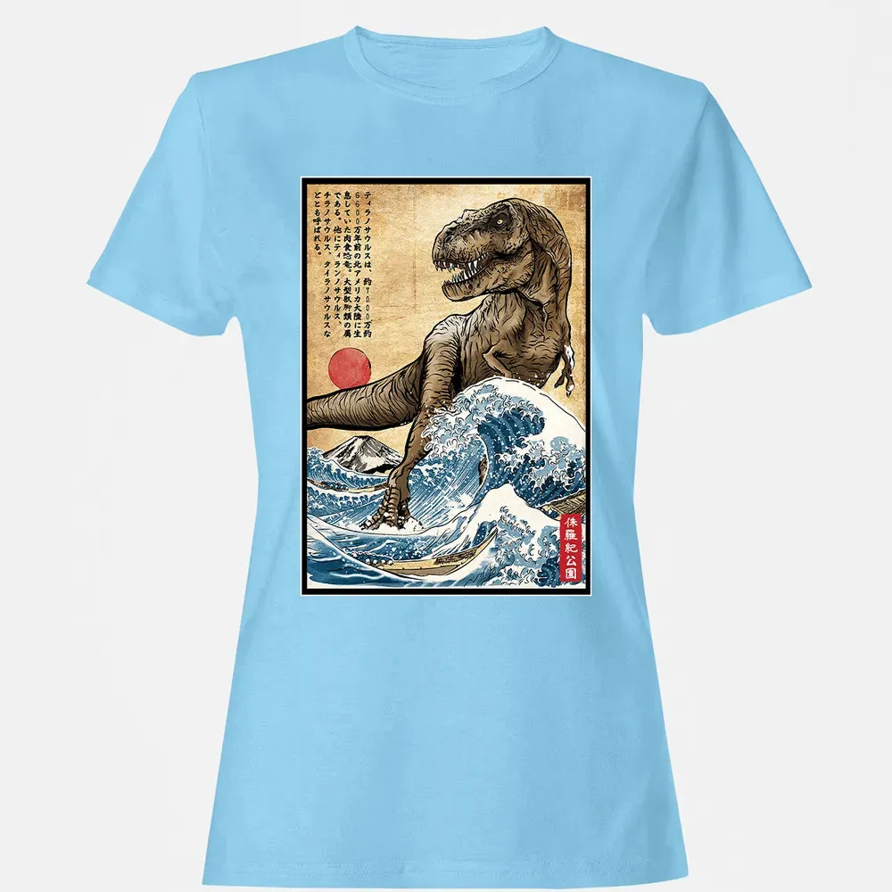 T Rex in Japan woodblock Women's T-shirt - 8