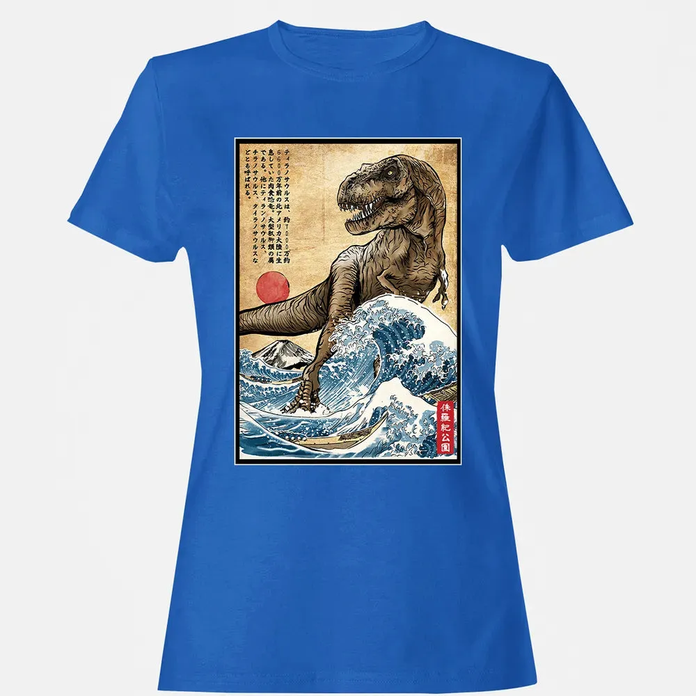 T Rex in Japan woodblock Women's T-shirt - 14
