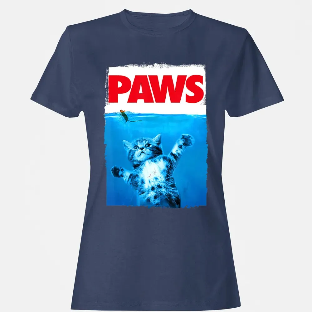 Paws Cat and Mouse Top, Cute Funny Cat Lover Parody Top Women's T-shirt - 10