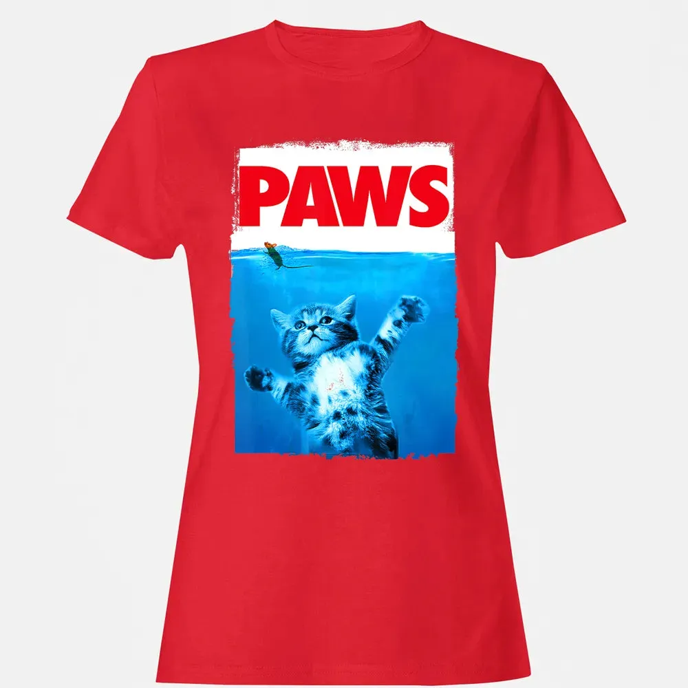 Paws Cat and Mouse Top, Cute Funny Cat Lover Parody Top Women's T-shirt - 13