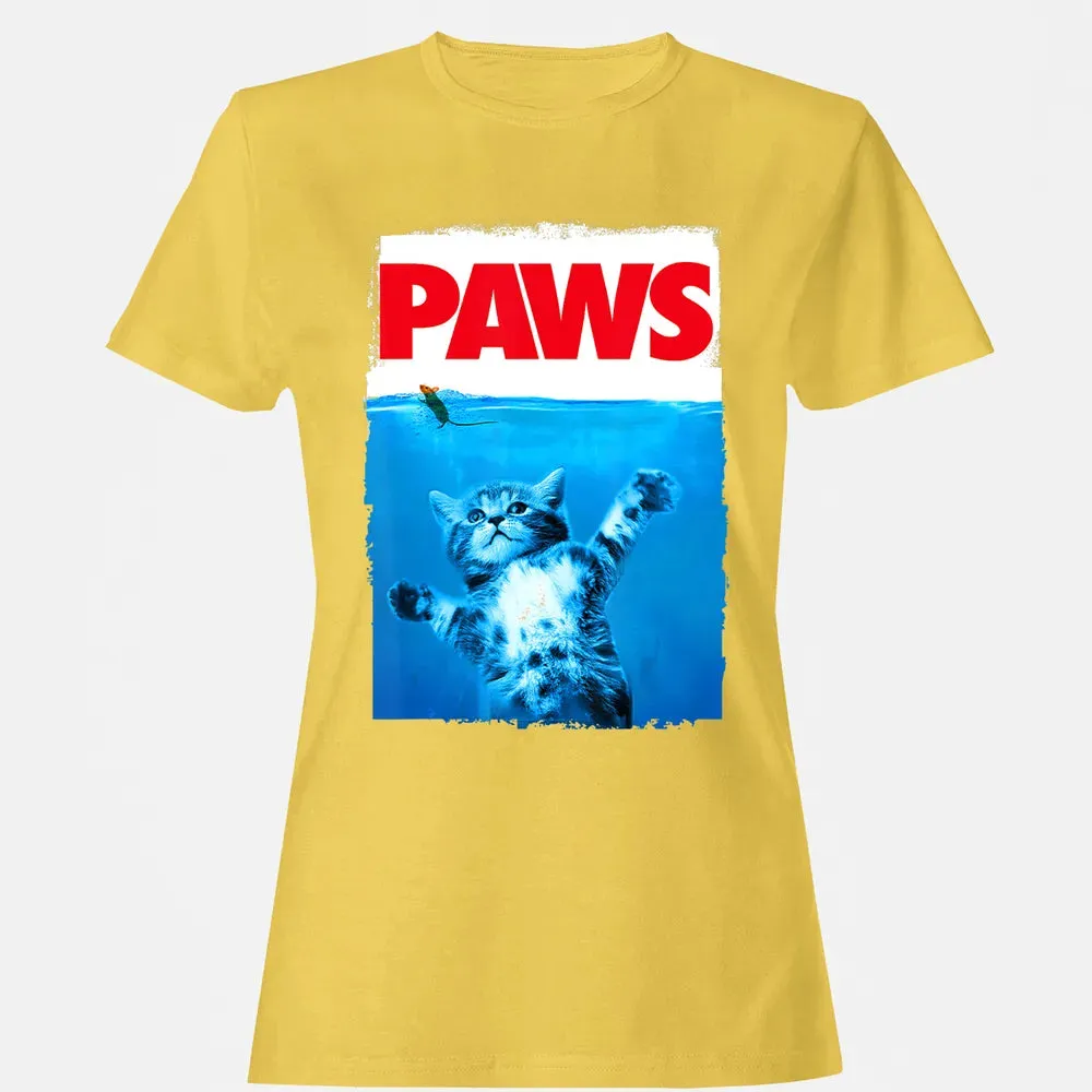 Paws Cat and Mouse Top, Cute Funny Cat Lover Parody Top Women's T-shirt - 4