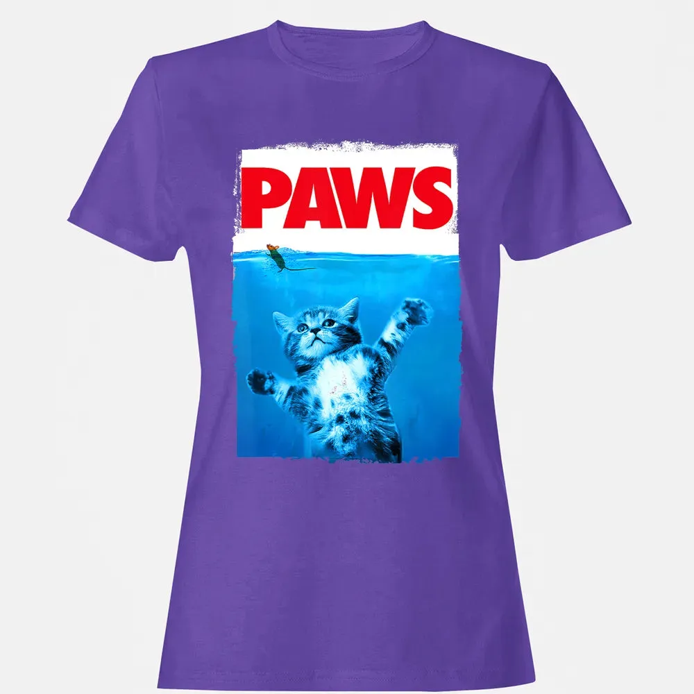 Paws Cat and Mouse Top, Cute Funny Cat Lover Parody Top Women's T-shirt - 12
