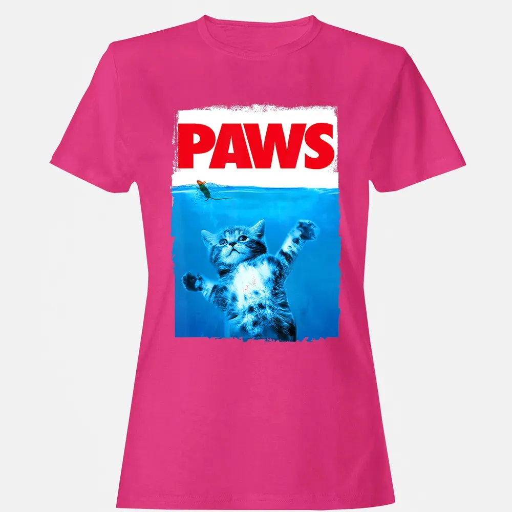 Paws Cat and Mouse Top, Cute Funny Cat Lover Parody Top Women's T-shirt - 6