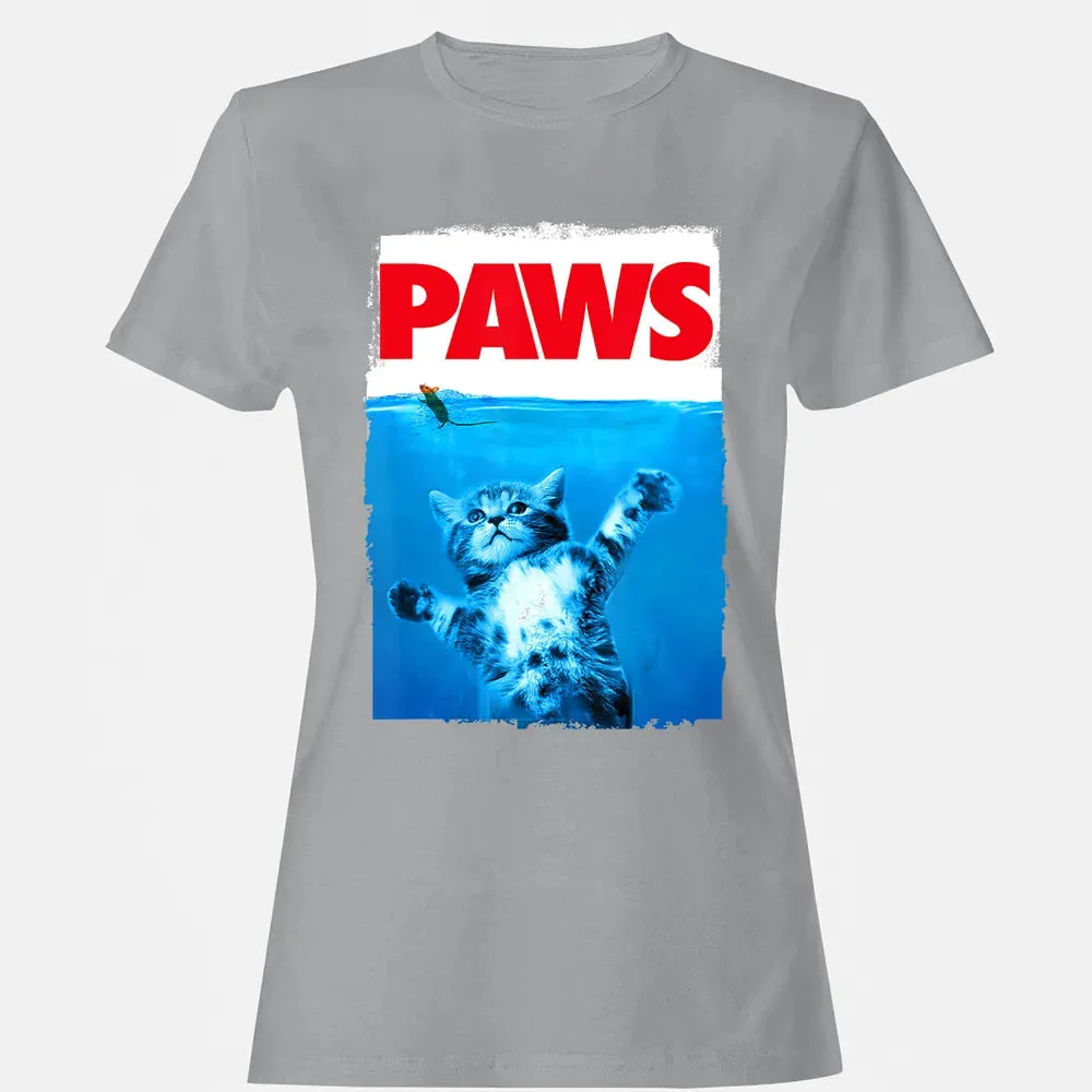Paws Cat and Mouse Top, Cute Funny Cat Lover Parody Top Women's T-shirt - 15