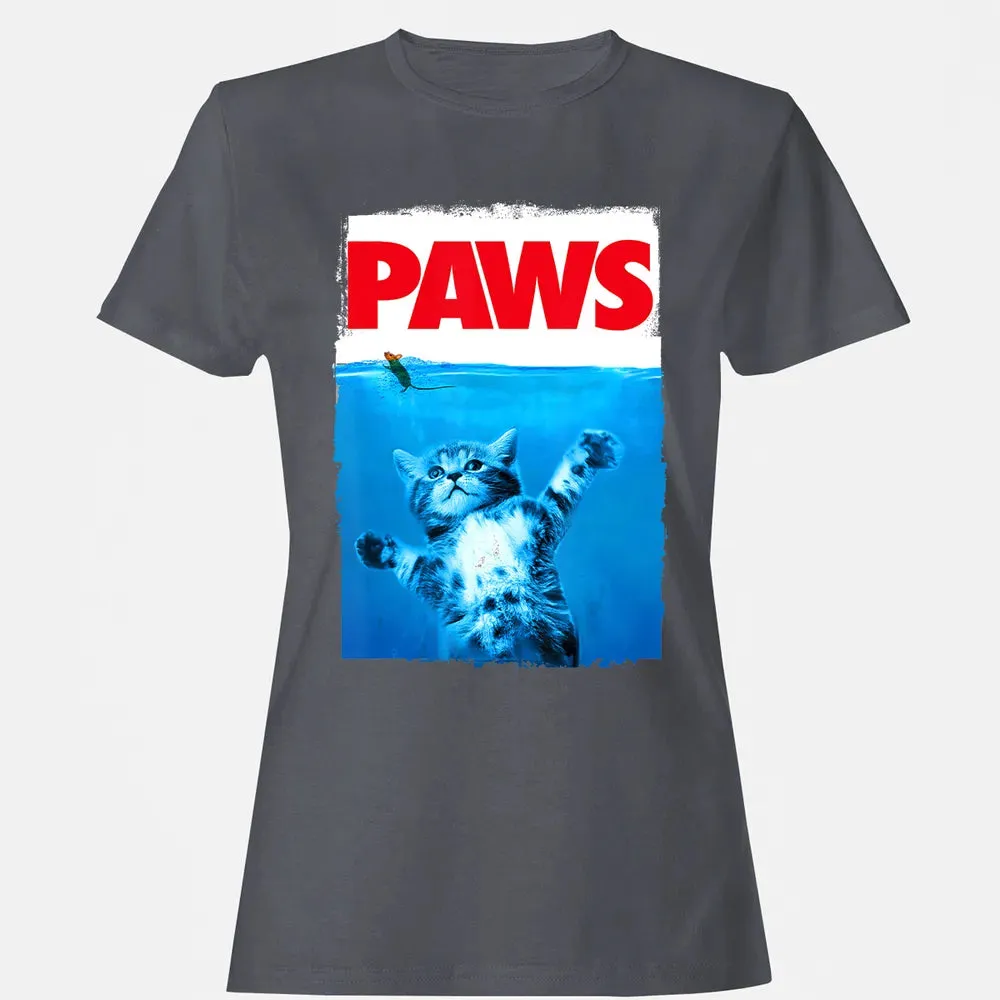 Paws Cat and Mouse Top, Cute Funny Cat Lover Parody Top Women's T-shirt - 5