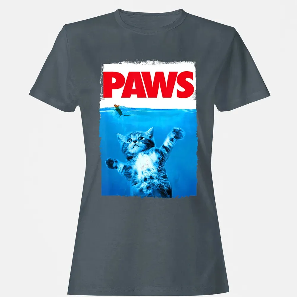 Paws Cat and Mouse Top, Cute Funny Cat Lover Parody Top Women's T-shirt - 3