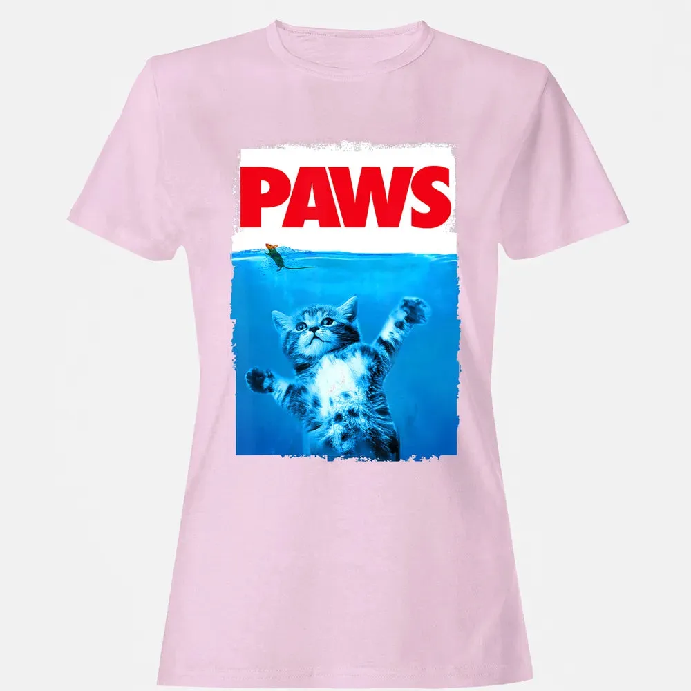 Paws Cat and Mouse Top, Cute Funny Cat Lover Parody Top Women's T-shirt - 9