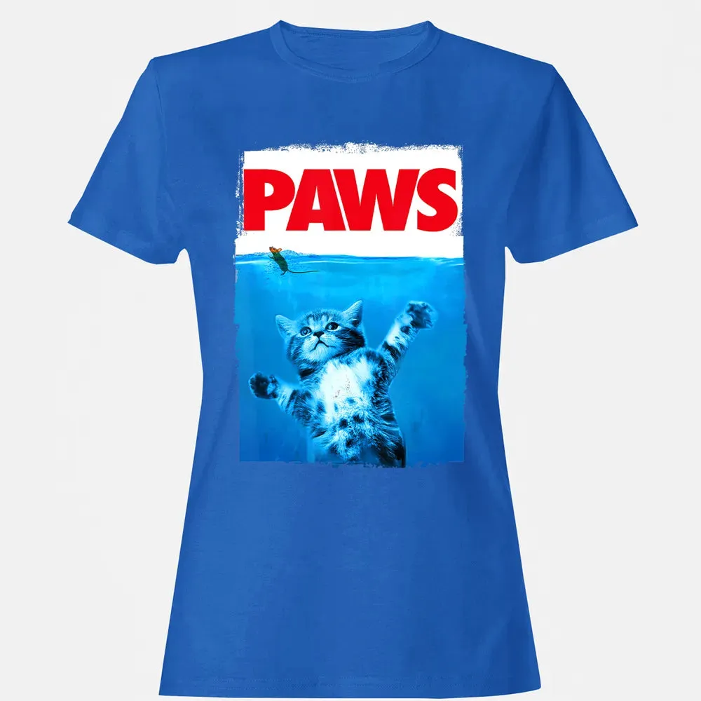 Paws Cat and Mouse Top, Cute Funny Cat Lover Parody Top Women's T-shirt - 14