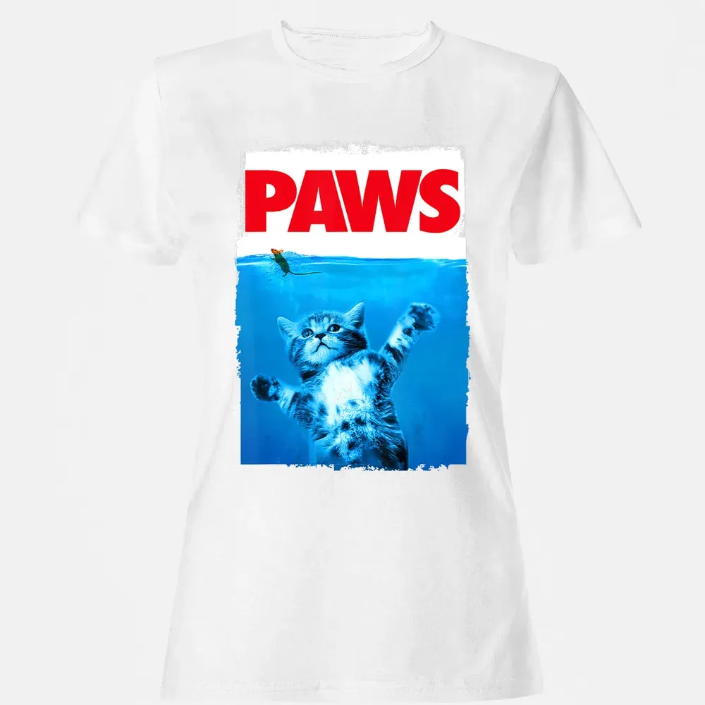 Paws Cat and Mouse Top, Cute Funny Cat Lover Parody Top Women's T-shirt - 16