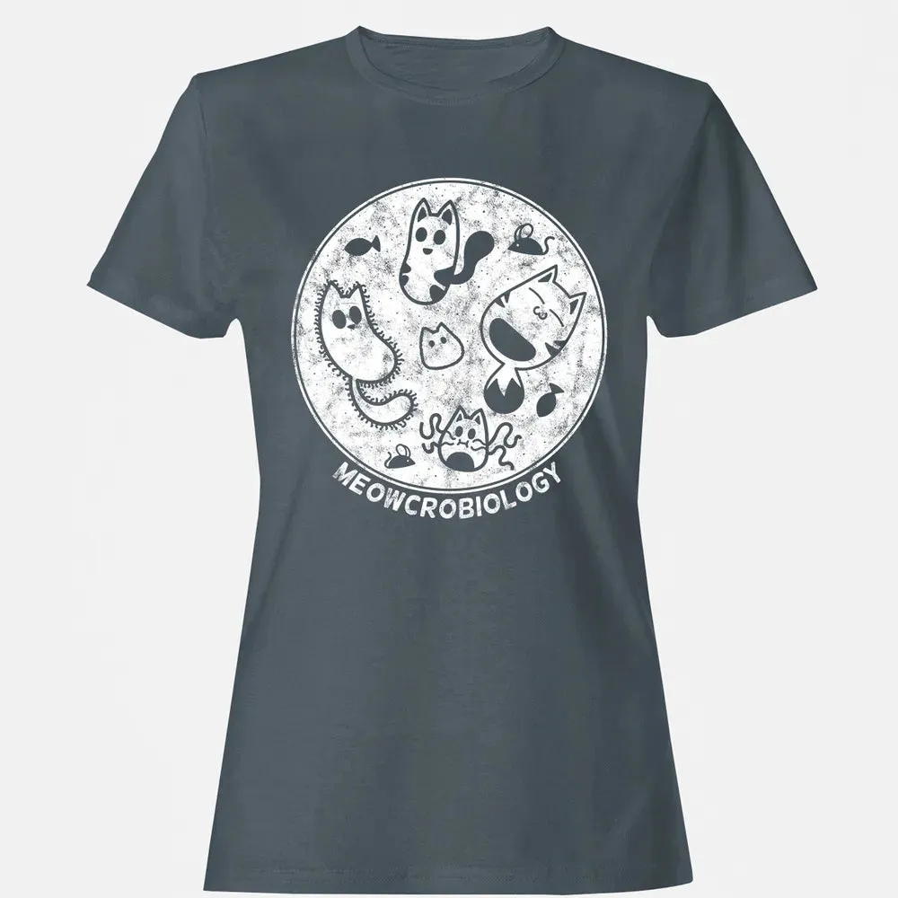Cute Cat Distressed Bacteria Microbiology Science Women's T-shirt - 3