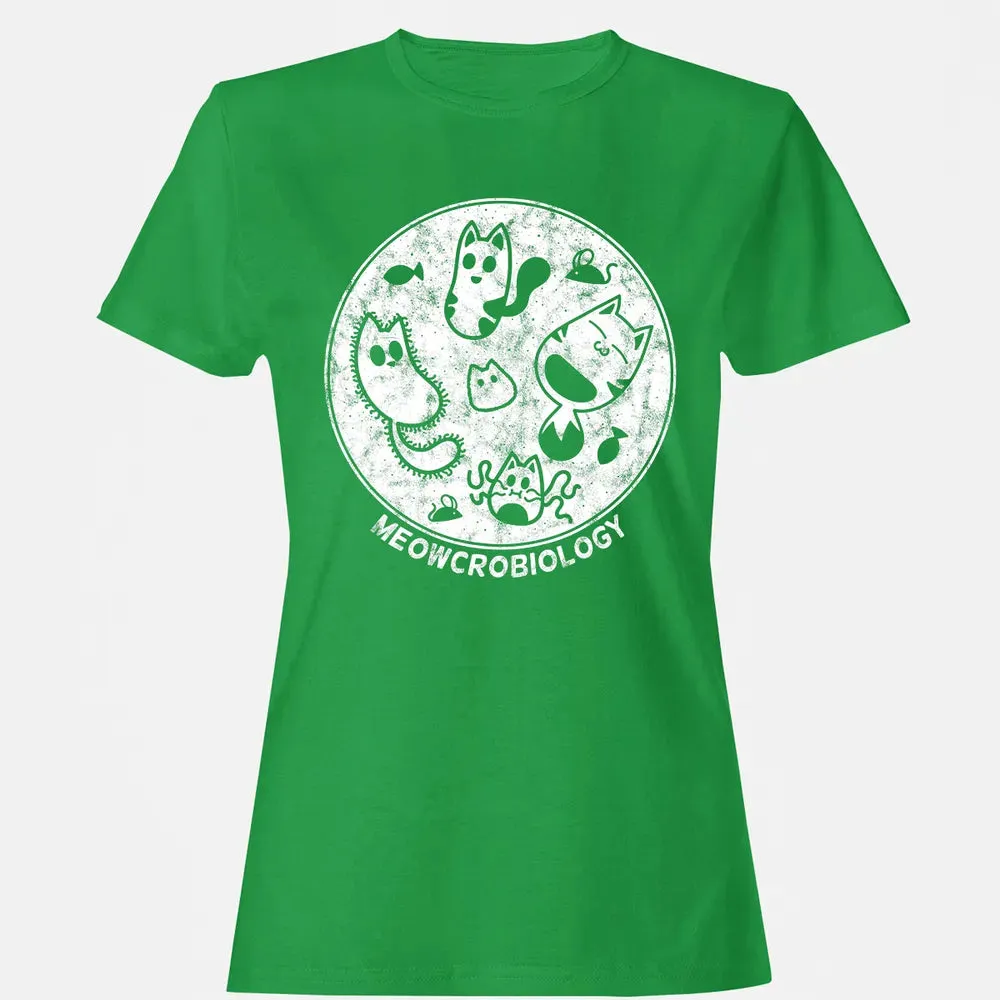 Cute Cat Distressed Bacteria Microbiology Science Women's T-shirt - 7