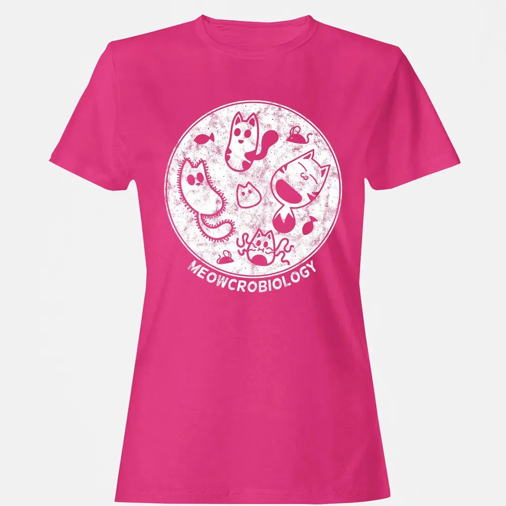 Cute Cat Distressed Bacteria Microbiology Science Women's T-shirt - 6
