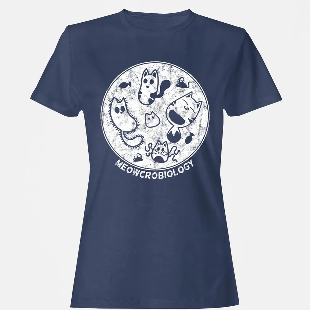 Cute Cat Distressed Bacteria Microbiology Science Women's T-shirt - 10