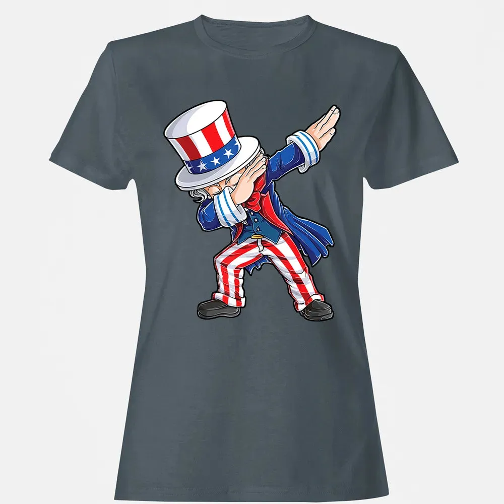 Dabbing Uncle Sam  4th of July Kids Boys Men Gifts Women's T-shirt - 3