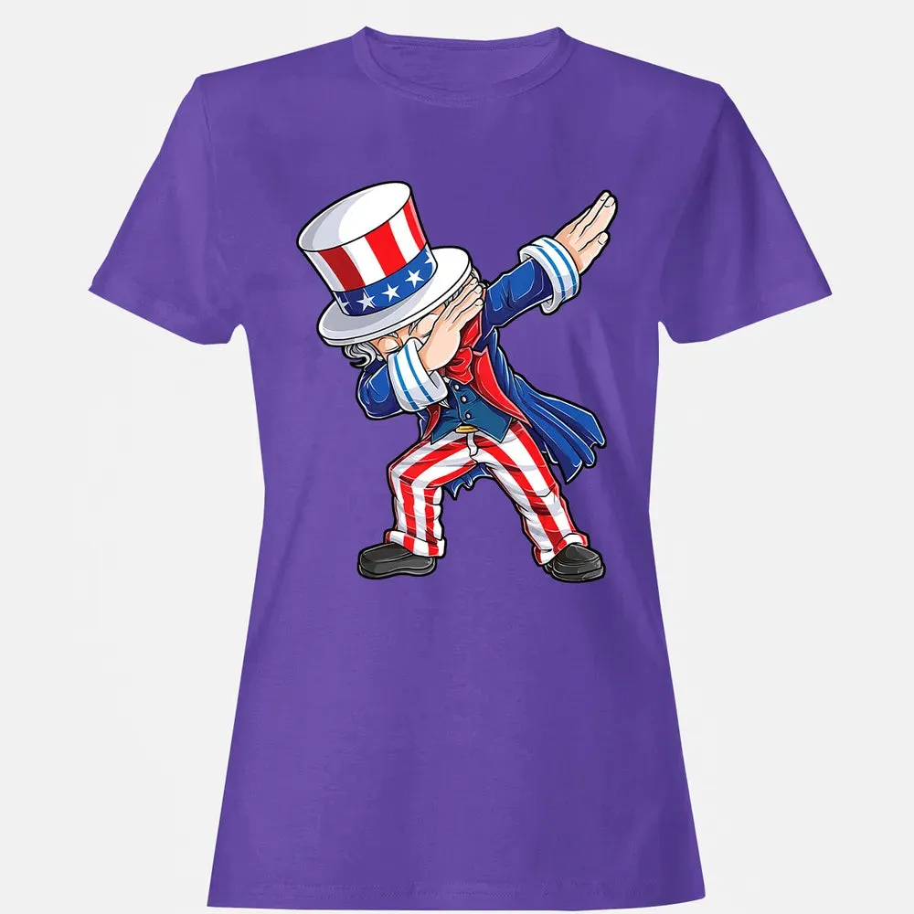Dabbing Uncle Sam  4th of July Kids Boys Men Gifts Women's T-shirt - 12