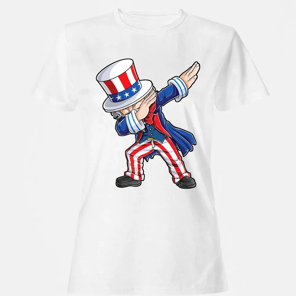Dabbing Uncle Sam  4th of July Kids Boys Men Gifts Women's T-shirt - 16