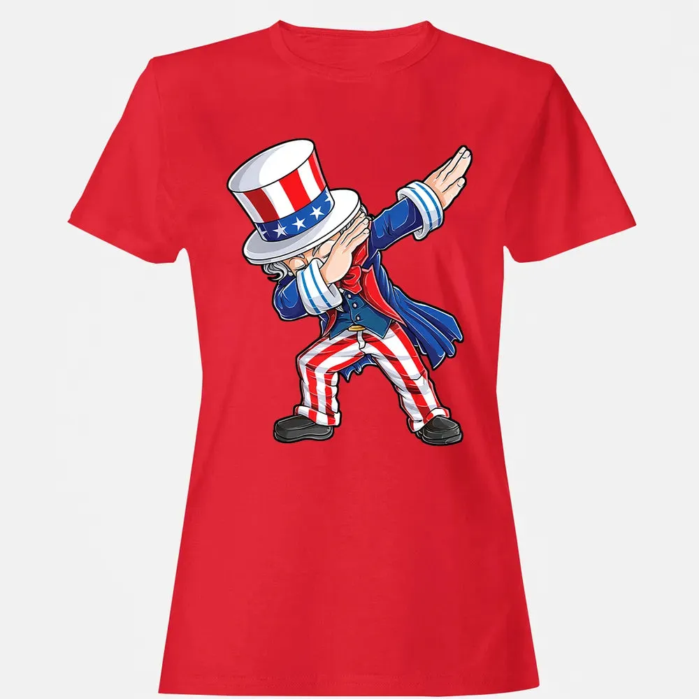 Dabbing Uncle Sam  4th of July Kids Boys Men Gifts Women's T-shirt - 13