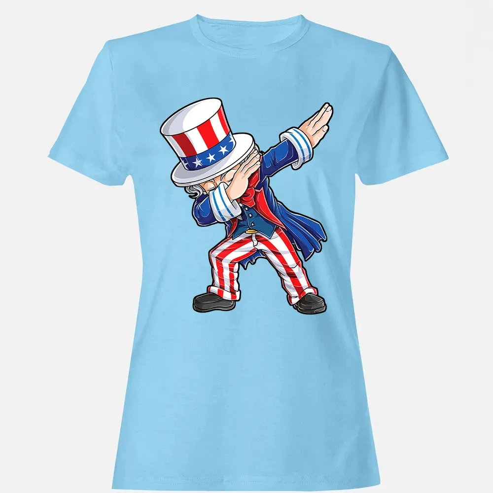 Dabbing Uncle Sam  4th of July Kids Boys Men Gifts Women's T-shirt - 8