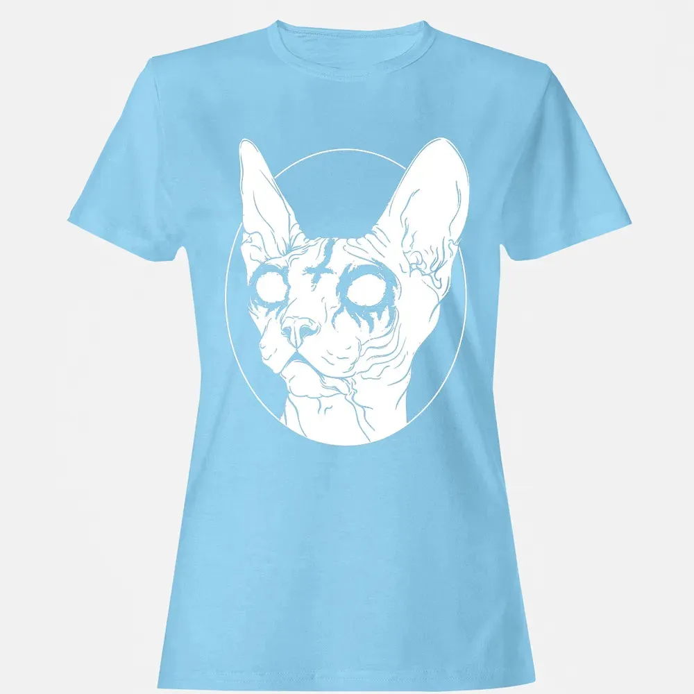 Black Metal Sphynx Cat I Goth and Death Metal Women's T-shirt - 8