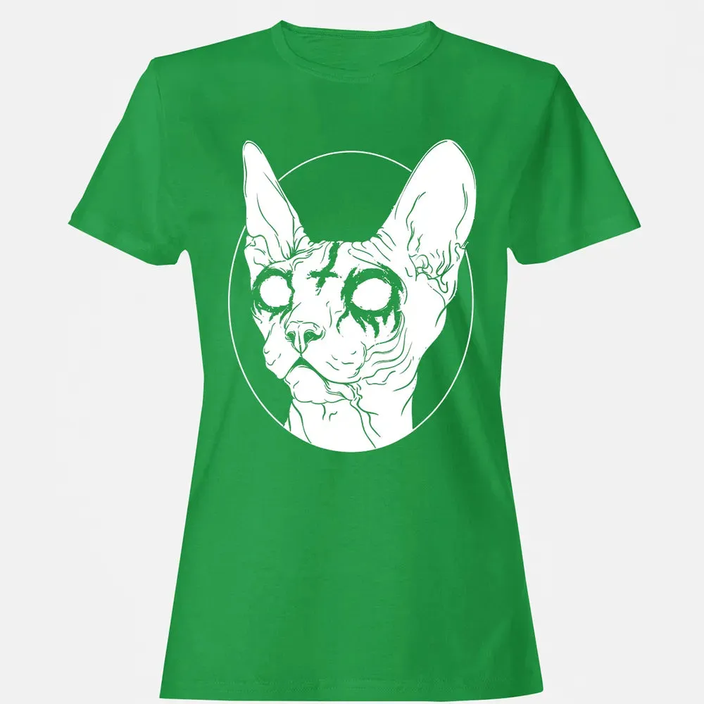 Black Metal Sphynx Cat I Goth and Death Metal Women's T-shirt - 7