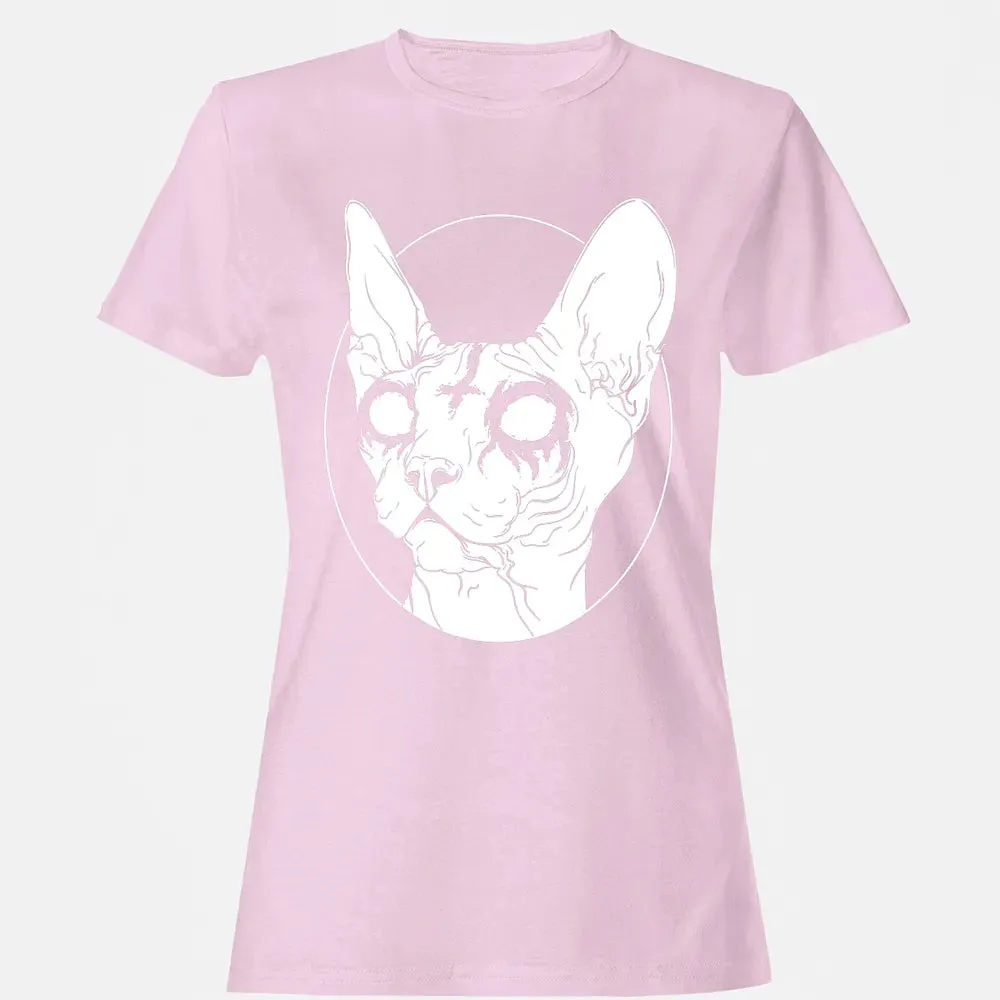 Black Metal Sphynx Cat I Goth and Death Metal Women's T-shirt - 9