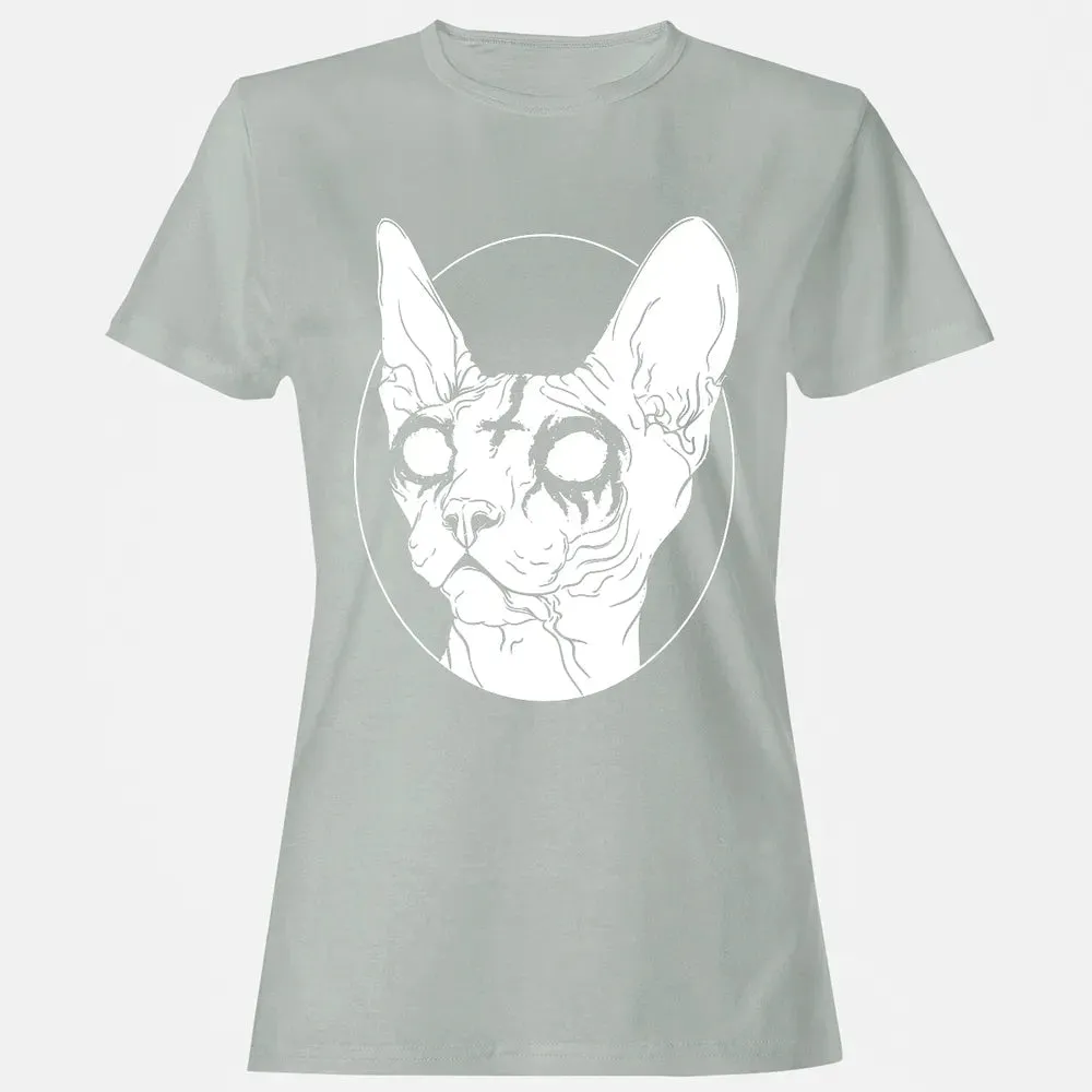 Black Metal Sphynx Cat I Goth and Death Metal Women's T-shirt - 2