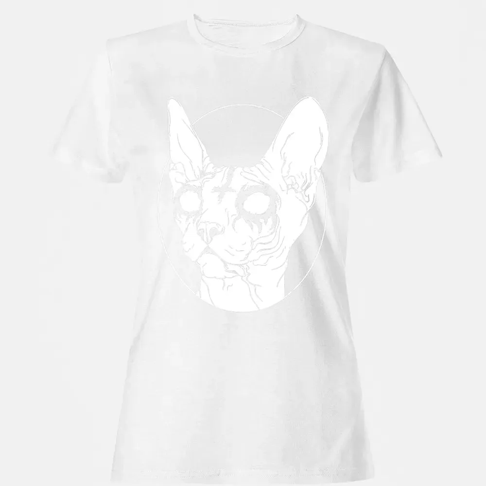 Black Metal Sphynx Cat I Goth and Death Metal Women's T-shirt - 16
