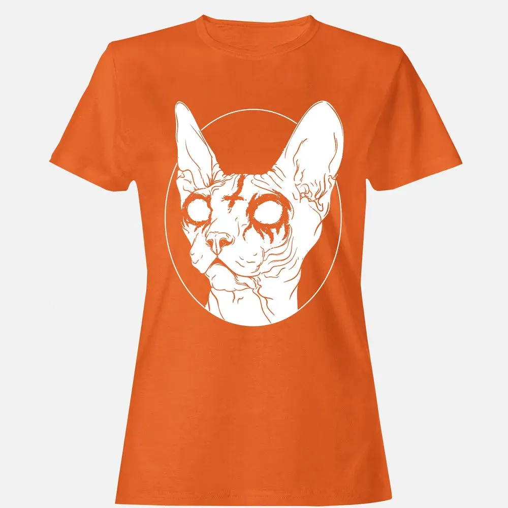 Black Metal Sphynx Cat I Goth and Death Metal Women's T-shirt - 11
