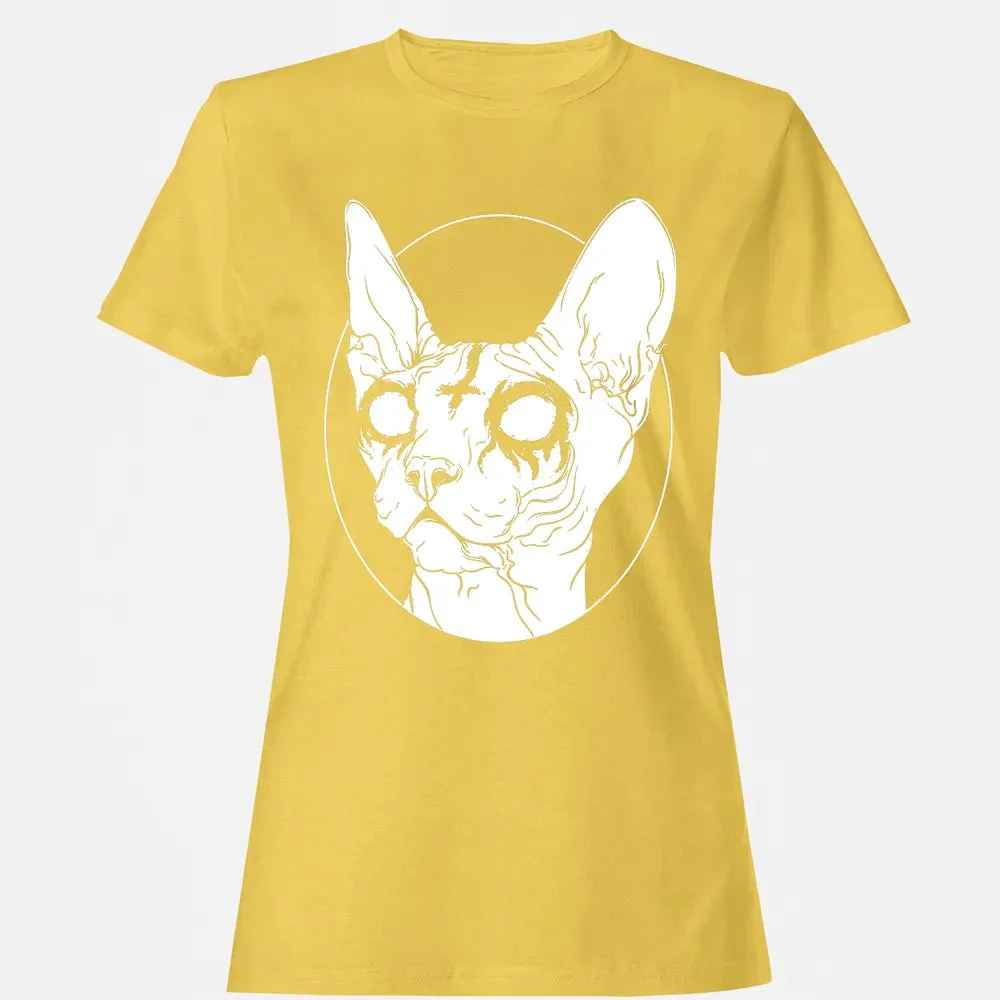 Black Metal Sphynx Cat I Goth and Death Metal Women's T-shirt - 4