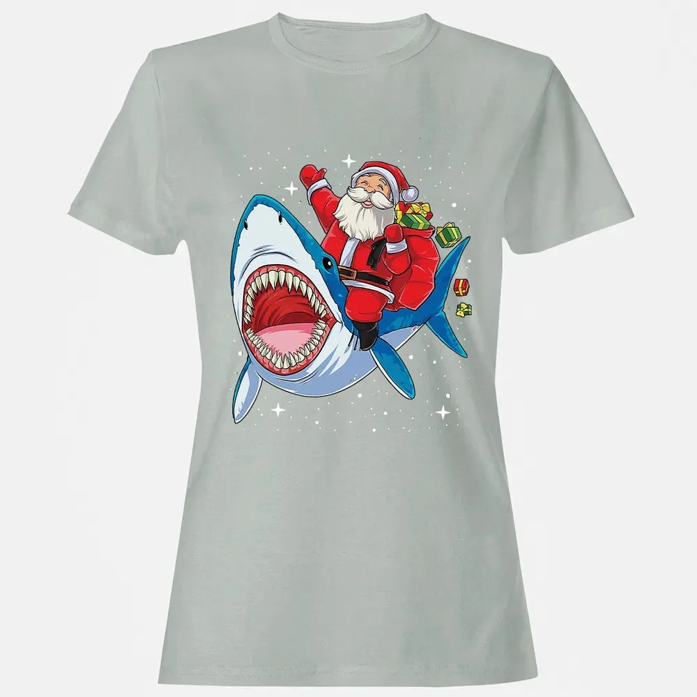 Santa ride shark Women's T-shirt - 2