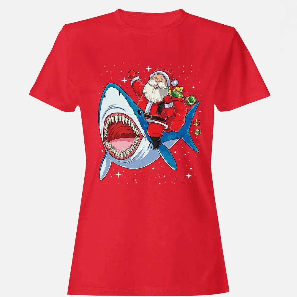 Santa ride shark Women's T-shirt - 13