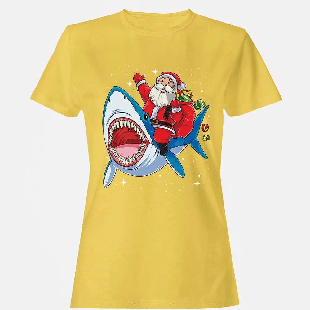 Santa ride shark Women's T-shirt - 4
