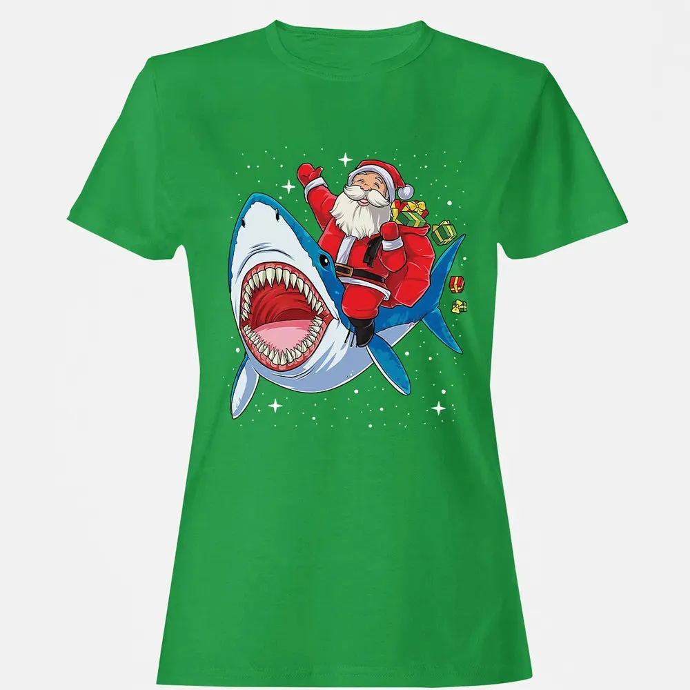 Santa ride shark Women's T-shirt - 7