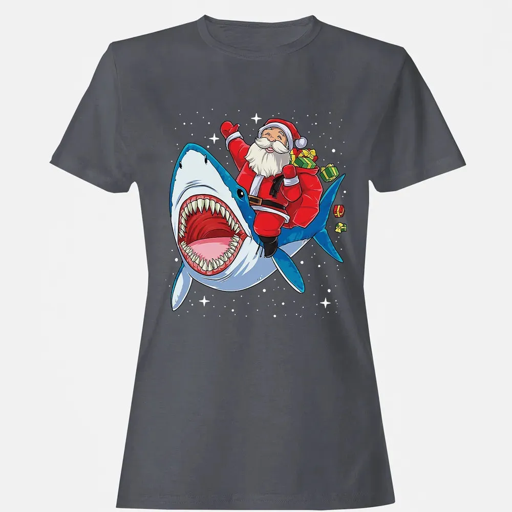 Santa ride shark Women's T-shirt - 5