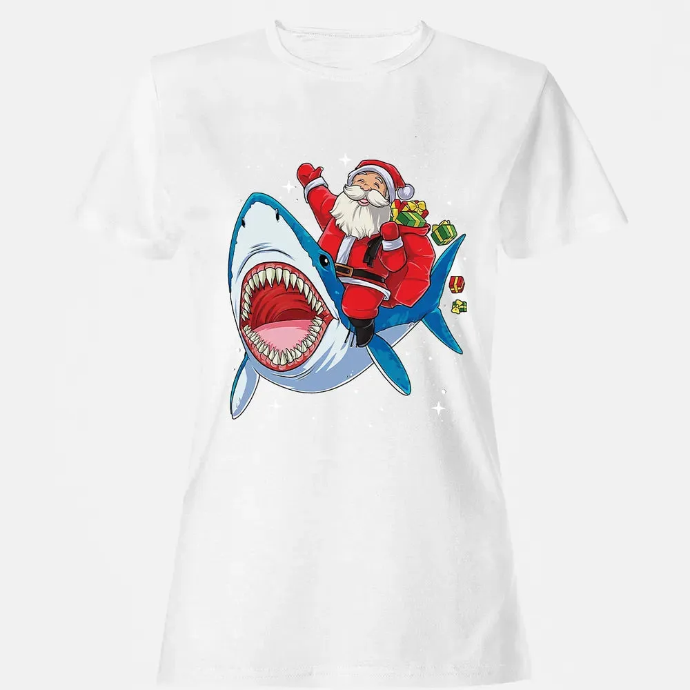 Santa ride shark Women's T-shirt - 16