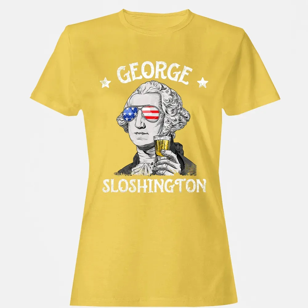 George Sloshington Washington 4th of July Men Funny American Women's T-shirt - 4