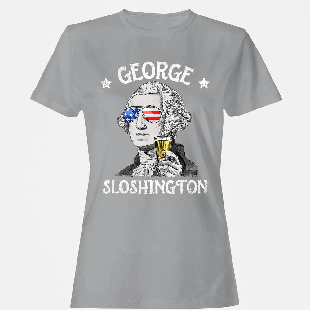 George Sloshington Washington 4th of July Men Funny American Women's T-shirt - 15