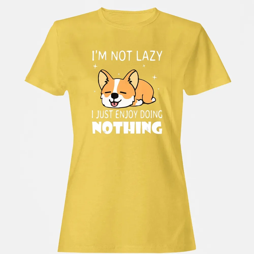 I'm not lazy I just enjoy doing nothing Corgi Funny Women's T-shirt - 4