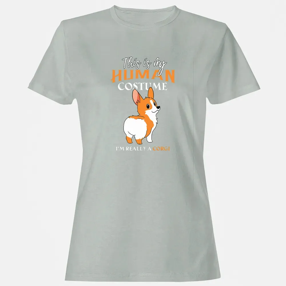 This Is My Human Costume I'm Really A Corgi Funny Halloween Women's T-shirt - 2
