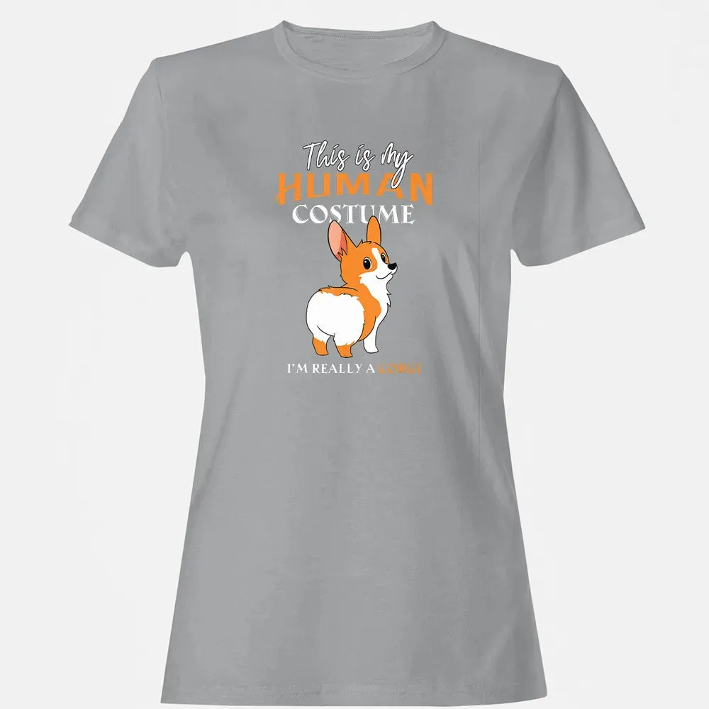 This Is My Human Costume I'm Really A Corgi Funny Halloween Women's T-shirt - 15