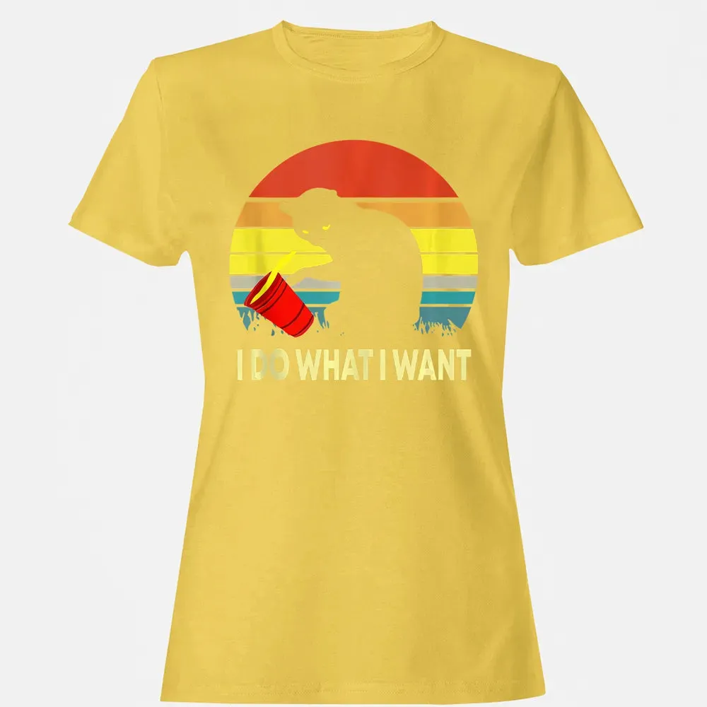 Vintage Sunset I Do What I Want Cat Women's T-shirt - 4