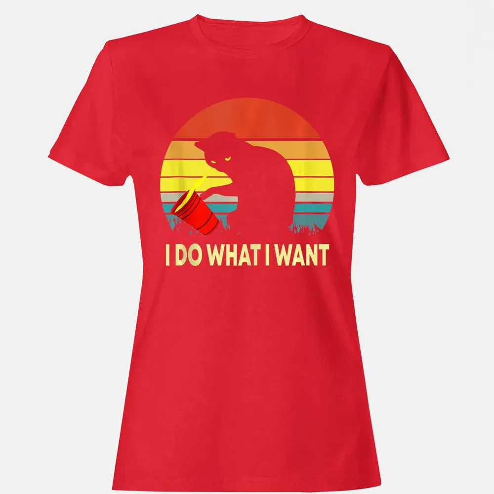 Vintage Sunset I Do What I Want Cat Women's T-shirt - 13