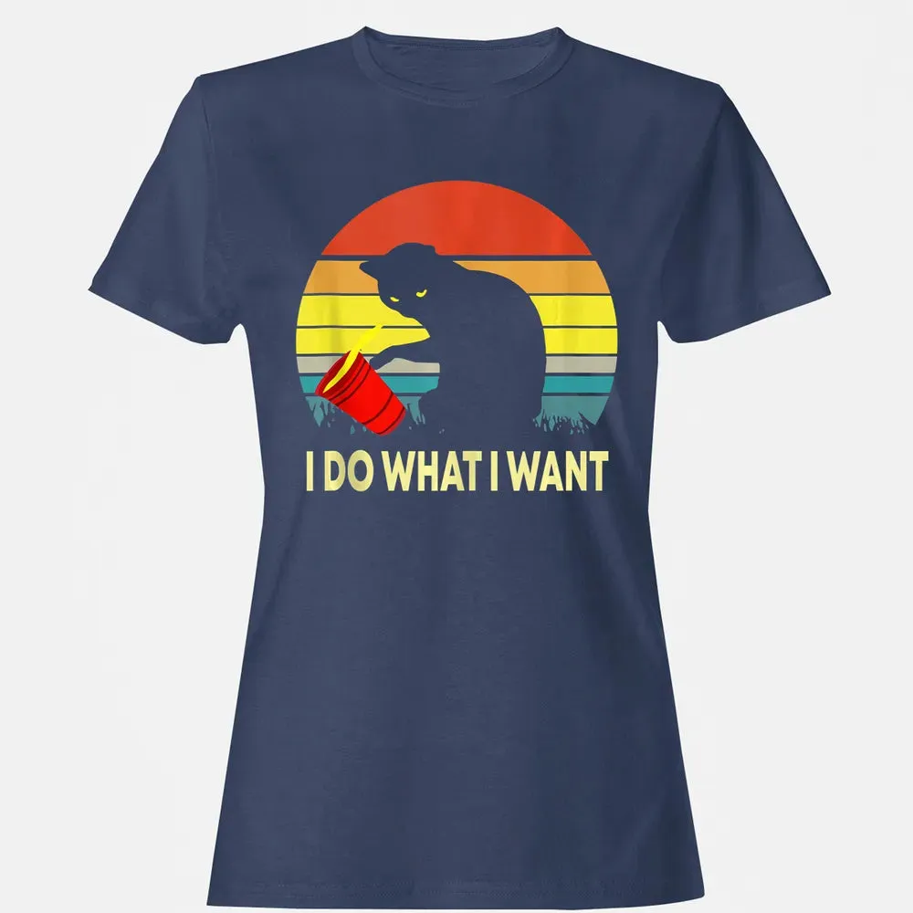 Vintage Sunset I Do What I Want Cat Women's T-shirt - 10